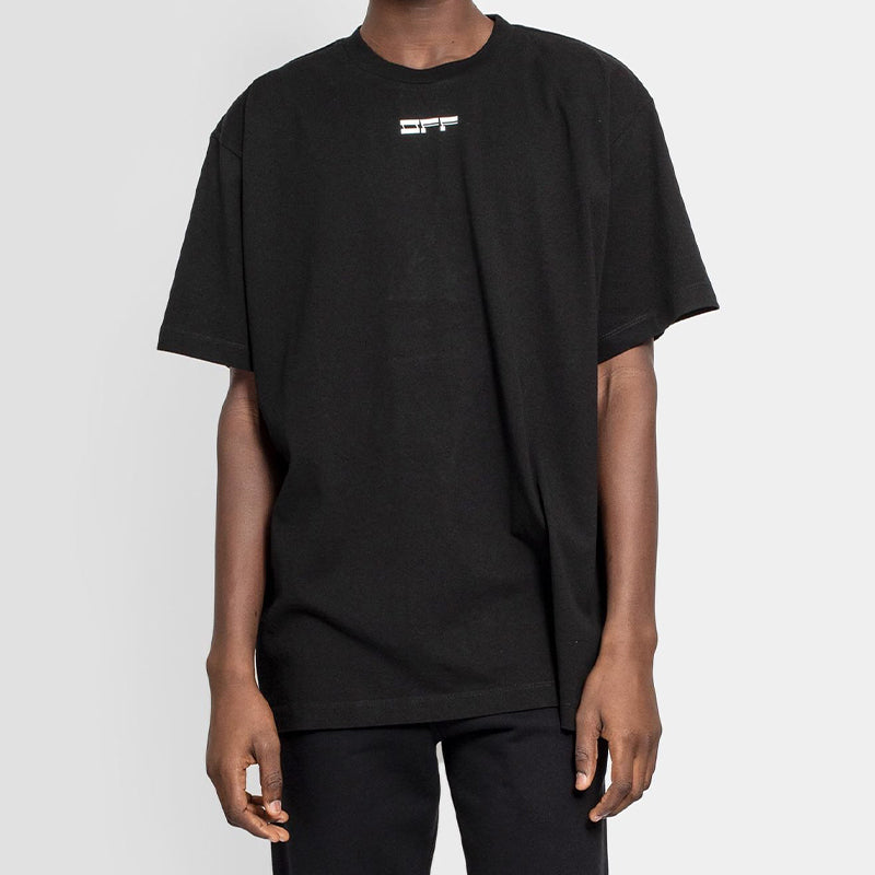 Off-White Back Alphabet Printing Short Sleeve Black OMAA038E20JER0091001