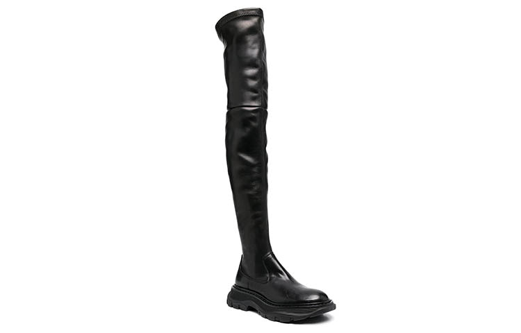 (WMNS) Alexander McQueen Hybrid Lace Up Boot 'Black' 641850WHSS21000