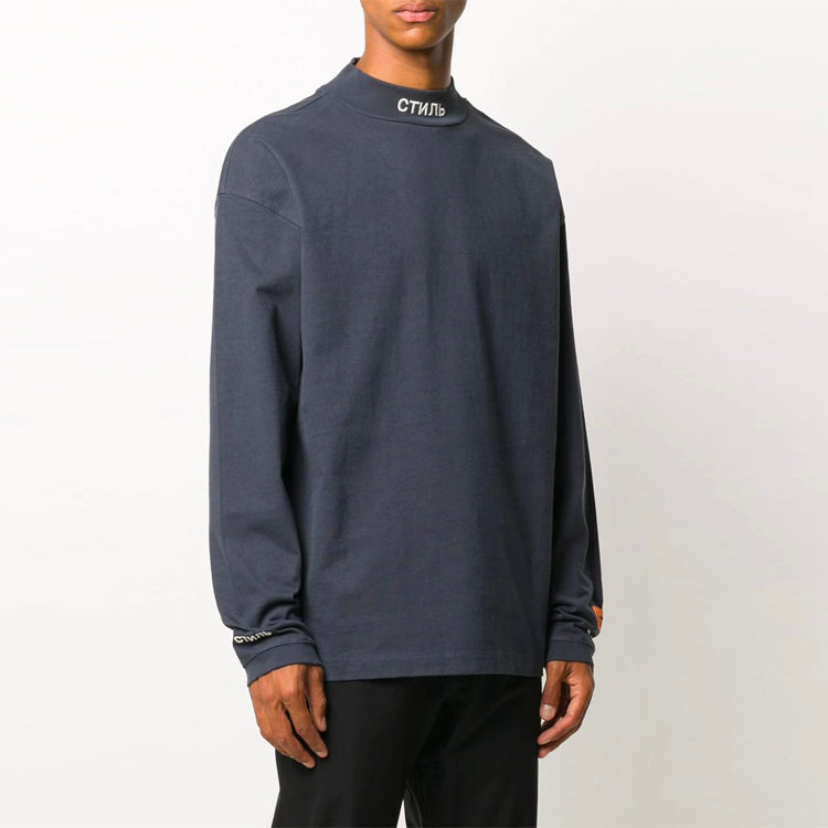 HERON PRESTON Ctnmb Long Sleeve Turtleneck Tshirt 'Navy' HMAB017F20JER0014501