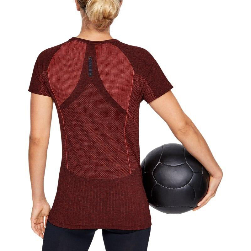 (WMNS) Under Armour RUSH Seamless Tee Red 1351602-628