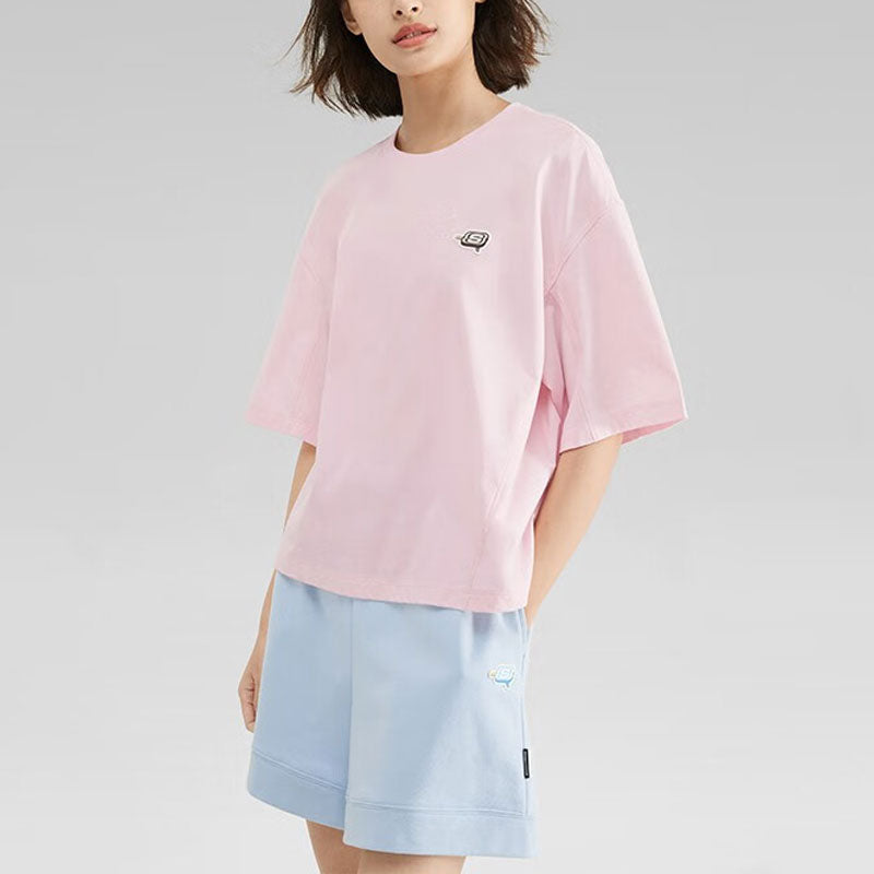 (WMNS) Skechers Logo Printed Tee 'Pink' L223W070-01SX