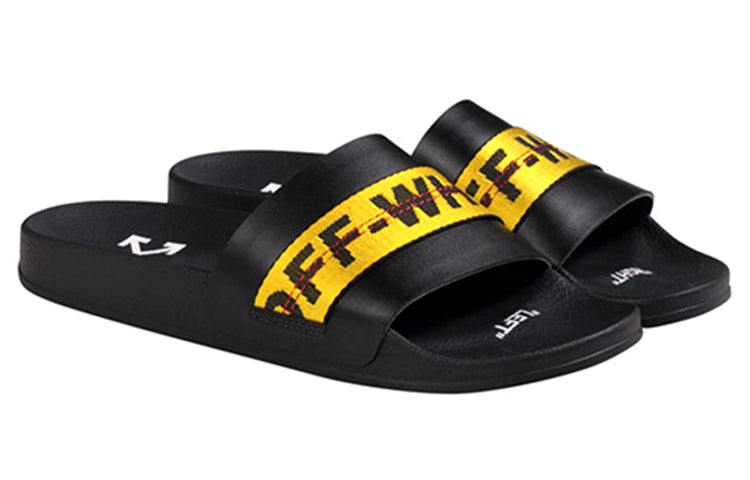Off-White Industrial Sliders 'Black Yellow' OMIA088R19C220381060