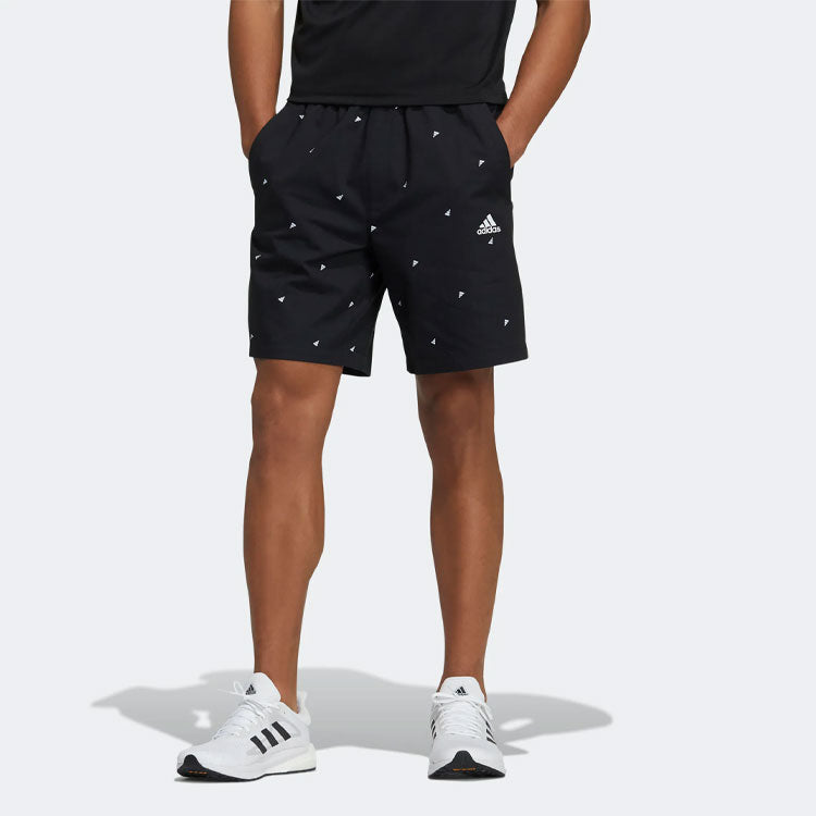 adidas Fi Short Aop Logo Printing Athleisure Casual Sports Shorts Black GP0948
