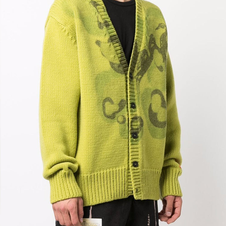HERON PRESTON Heavy Knit Cardigan 'Camo Green' HMHB001F21KNI0015500