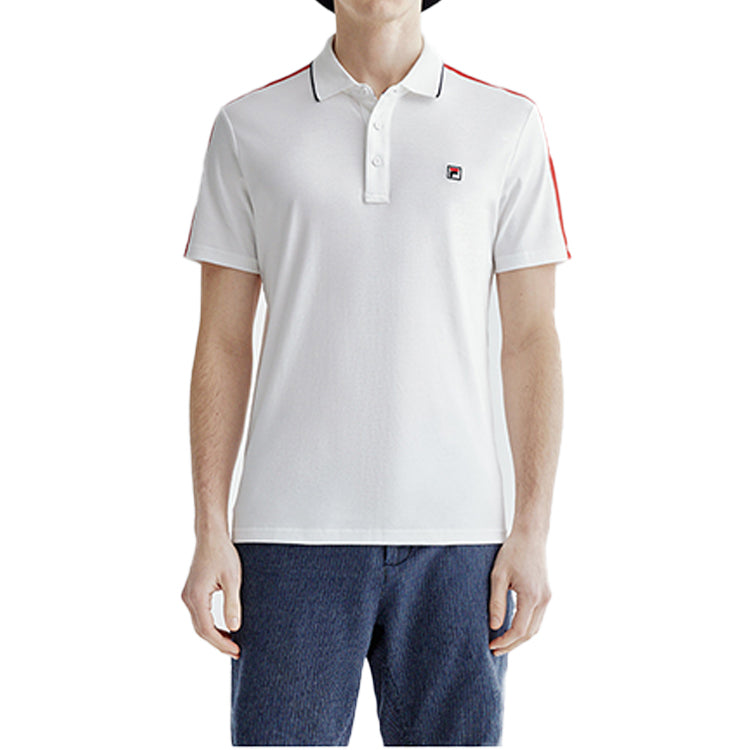 FILA Logo Printing Short Sleeve Polo Shirt White F61M021102F-WT