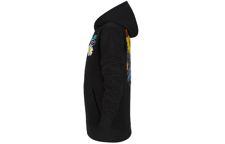 (GS) Nike Solid Color Hooded Flowers Logo Casual Boy Girls Black DM8092-010