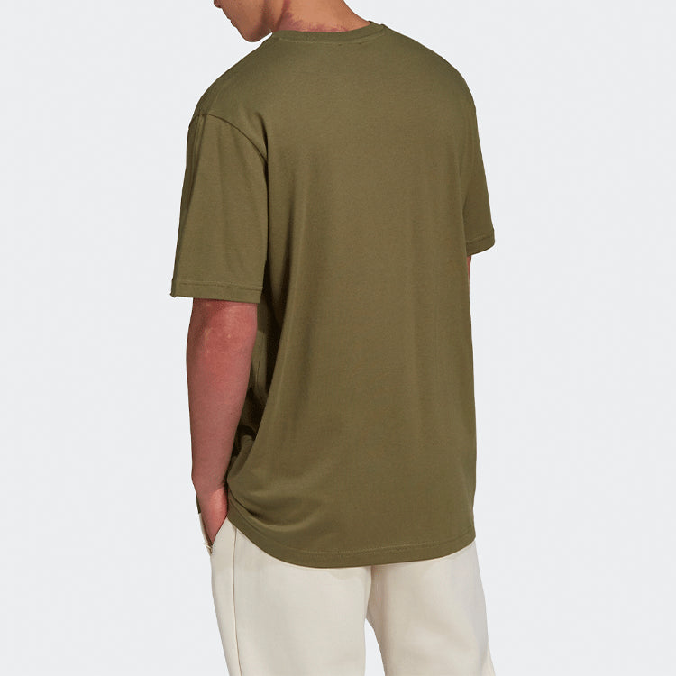 adidas originals Logo Printing Round Neck Short Sleeve Green HN0384