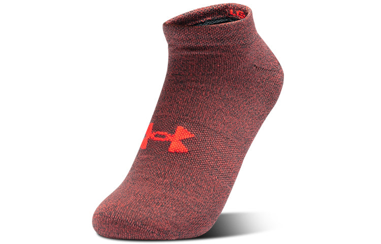 Under Armour Essentials No Show Socks - 6-Pack 'Black White Copper Red' 1358780-100