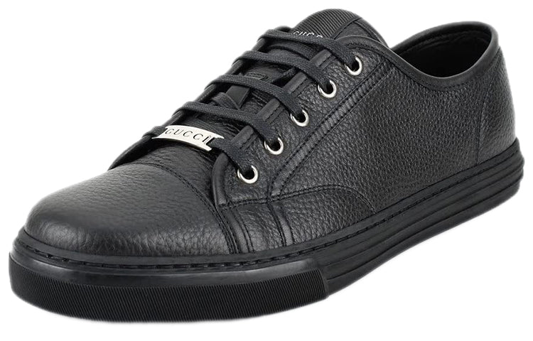 Gucci Pebbled Nappa Leather Low-top Sneakers 'Black' 312615-AOD50-1000