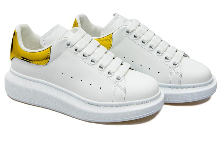 (WMNS) Alexander McQueen Oversized Sneaker 'White Yellow Metallic' 676702WICGG9429