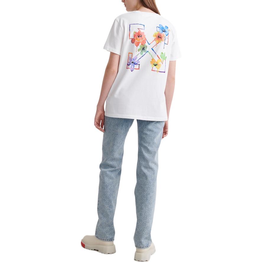 (WMNS) Off-White Floral Arrow Short Sleeve T-Shirt 'White' OWAA089S22JER0050184