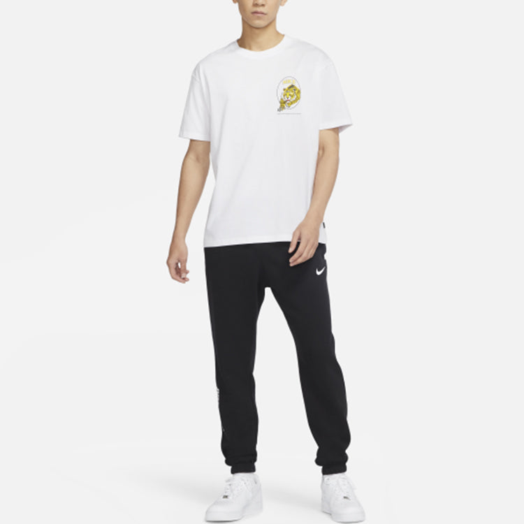 Men's Nike NRG TIGER Printing Round Neck Short Sleeve White T-Shirt DO6628-100