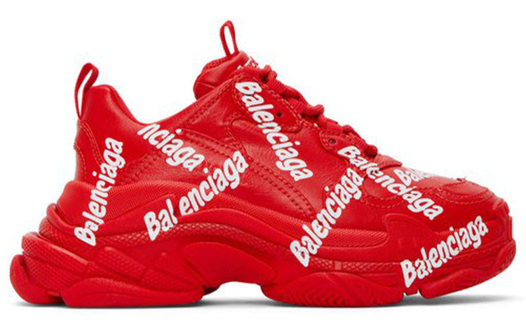 (WMNS) Balenciaga Triple S 'Logotype - Red' 524039W2FAB6090