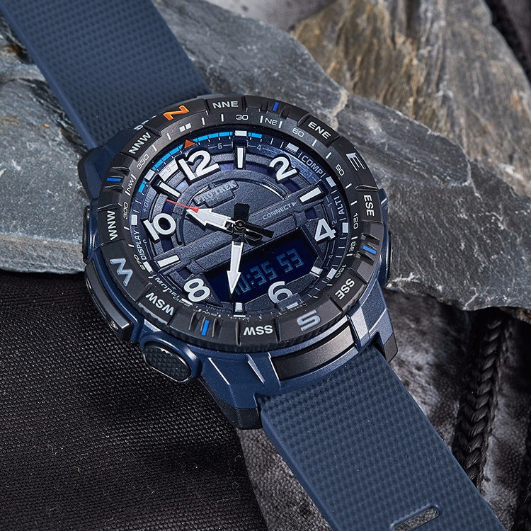 CASIO Quartz Waterproof Sports Mens Blue Analog/Digital Combo PRT-B50-2PR