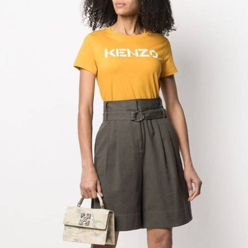 KENZO SS21 Cotton Logo Round Neck Short Sleeve Gold FA62TS8414SJ-41