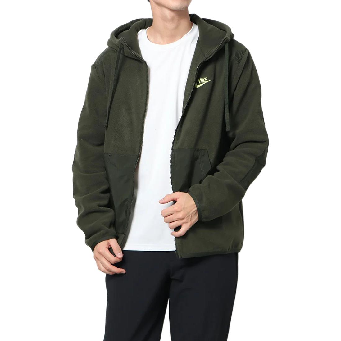 Nike Sportswear Logo Embroidered Hooded Solid Color Jacket 'Dark Green' DD4883-355