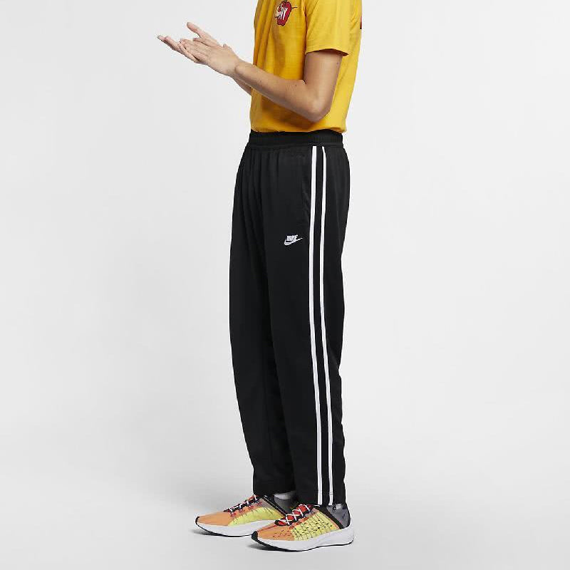 Nike Side Stripe Print Pants Foot Zipper Knit Sports Trousers Men's Black AR2247-010