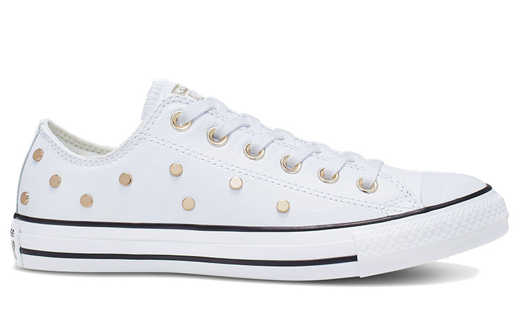 (WMNS) Converse Chuck Taylor All Star Studs Low Top Leather Spot Rivet White 565850C