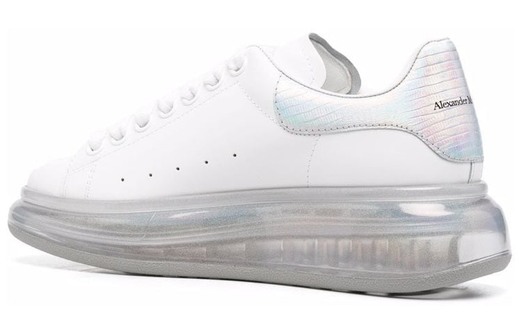 (WMNS) Alexander McQueen Leather Larry Oversized Sneakers 'White Iridescent' 611698WIB9U9620