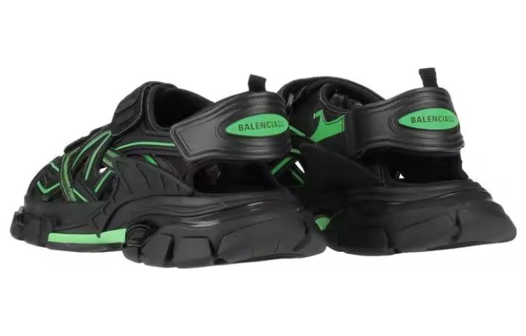 (WMNS) Balenciaga Track 2.0 Sandals 'Black Green' 617543W3AJ11030