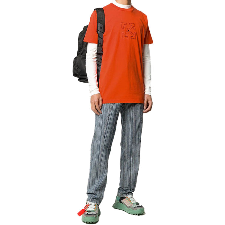 Off-White logo Printing Short Sleeve Red OMAA027E20JER0032010
