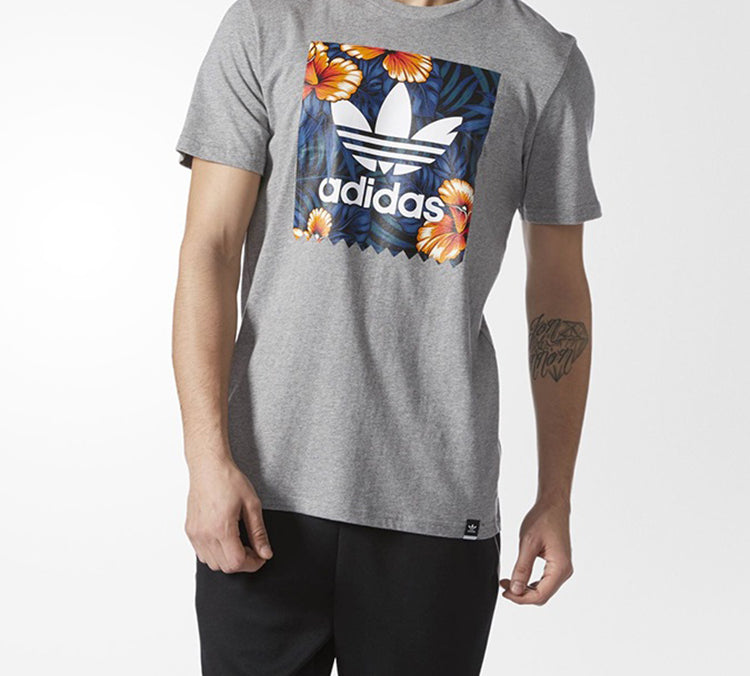 adidas originals Flowers Printing Casual Short Sleeve Gray BJ8719