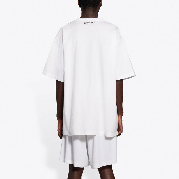 Men's Balenciaga Smiling Face Short Sleeve White 651795TKV769140
