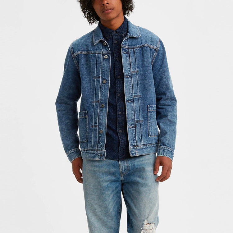Men's Levis Midnight Blue Series Lapel Retro Denim Jacket Denim 28943-0019