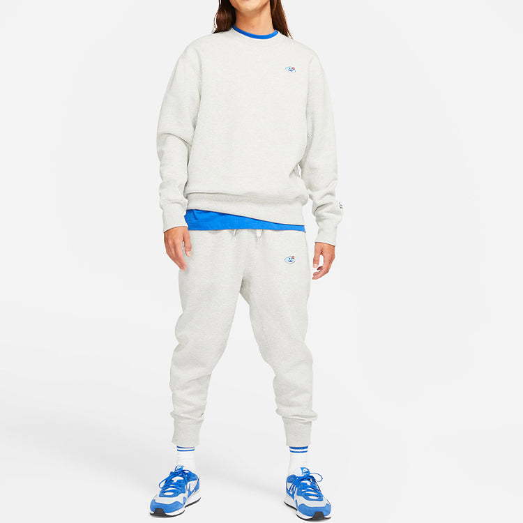 Nike Sportswear Airmoji Lacing Bundle Feet Fleece Casual Sports Pants Gray CZ2355-050