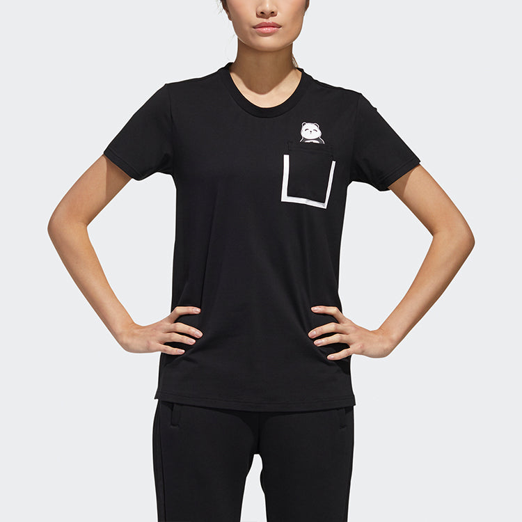 (WMNS) adidas Panda Pocket T-Shirt 'Black' GL5646