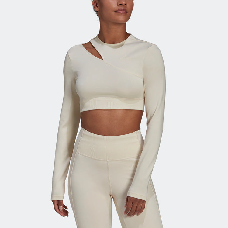 (WMNS) adidas Solid Color Sports Gym Long Sleeves Light Yellow HM3180