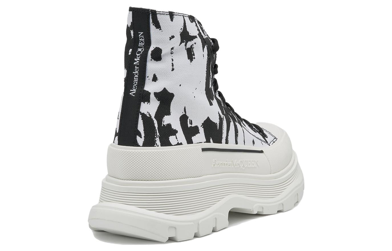 Alexander McQueen Tread Slick Graffiti Boots 'White Black Cream' 705667W4TG49356