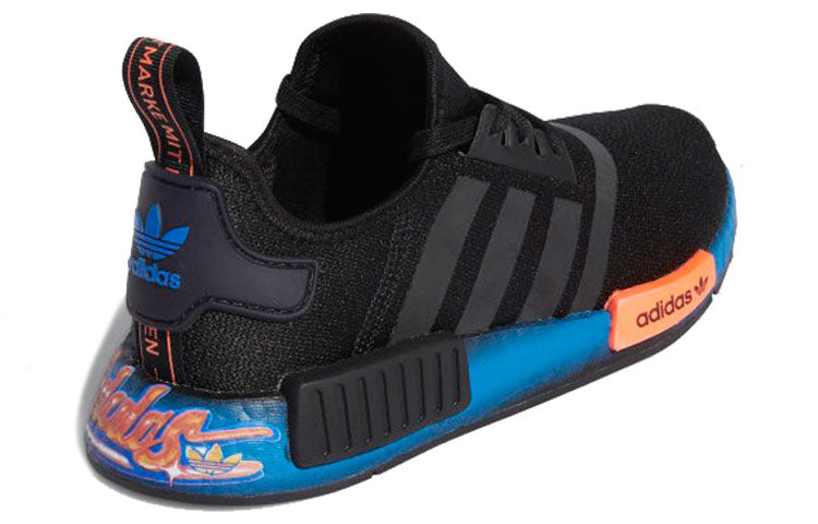 (GS) adidas NMD_R1 J 'Graffiti - Black Bluebird' FV8525
