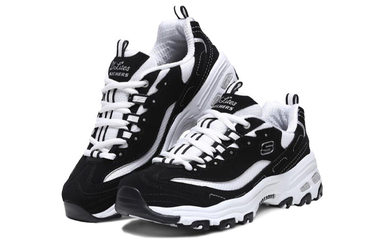 (WMNS) Skechers D'Lites GS Black/ White 11422-BKW