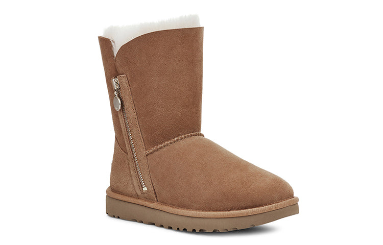 (WMNS) UGG Bailey Zip Short Fleece Lined Brown 1112480-CHE
