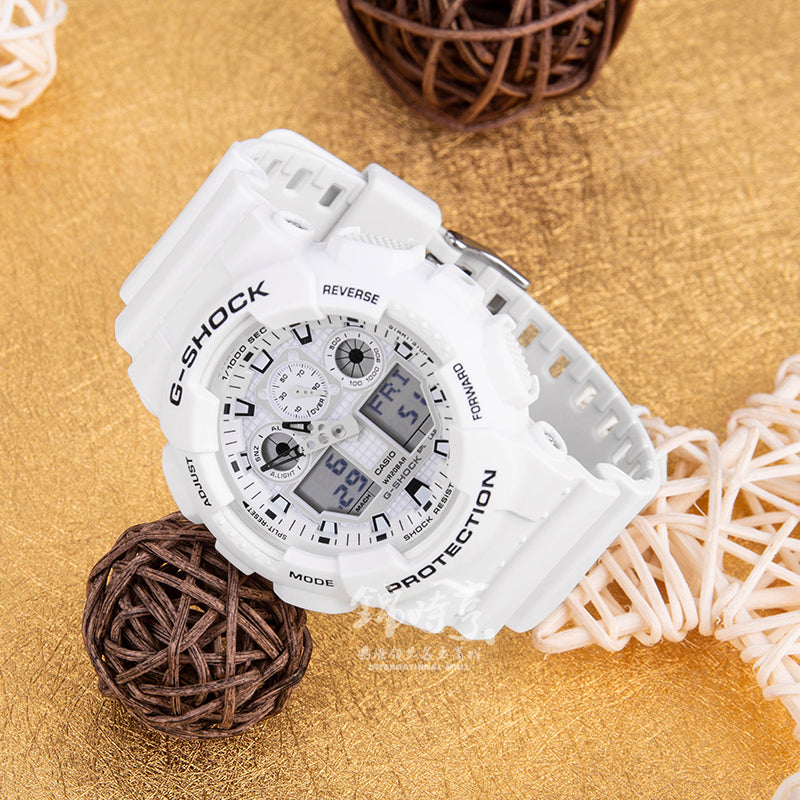CASIO G-Shock Analog-Digital 'White' GA-100MW-7A