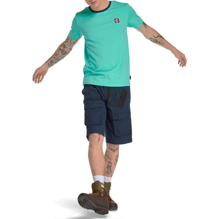 Men's Timberland SS20 CoolMax Logo Short Sleeve Round Neck Green A1Z18X93
