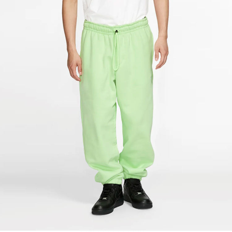 Men's Nike Lab Collection Embroidered Logo Solid Color Fleece Lined Sports Bundle Feet Green Pants AV8279-701