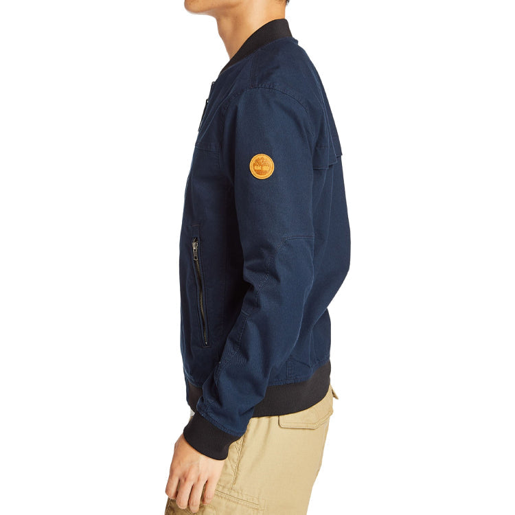 Men's Timberland Logo Pocket Zipper aviator Jacket Blue A29WC433