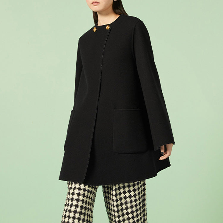 (WMNS) Gucci Reversible Diagonal G Wool Coat 'Black' 746532-ZANAX-1189
