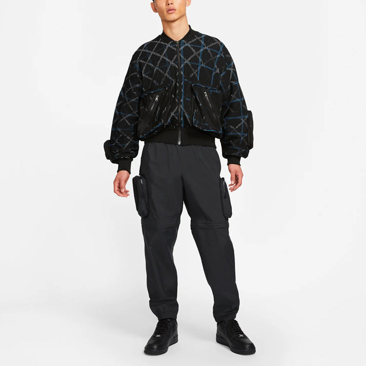 Nike MA-1 Bomber Multiple Pockets Knit aviator Jacket Black CW8021-010