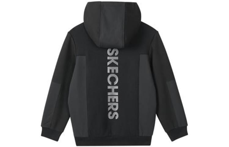 (GS) Skechers S Letter Printed Hoodied 'Grey Orange Black White' P421B006