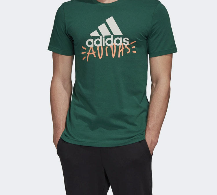 adidas DOODLEBASIC BOS Alphabet Short Sleeve Green FN1733