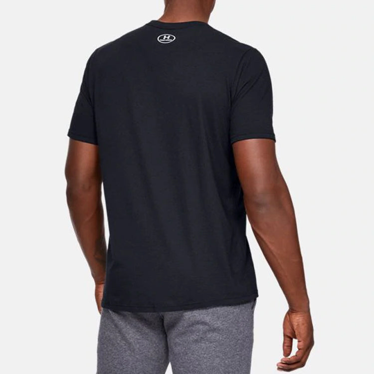 Men's Under Armour UA Wordmark Shoulder Round Neck Short Sleeve Black 1344227-001