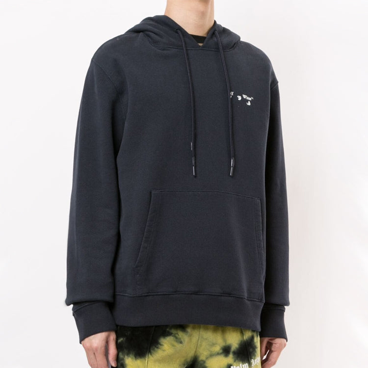 Off-White Logo Printing Hooded Pullover Men Black OMBB034F20FLE0014501