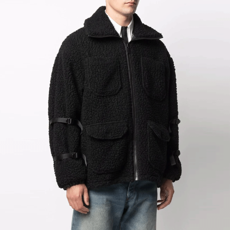 HERON PRESTON Polar Fleece Jacket 'Black' HMEA067F21FAB0011000