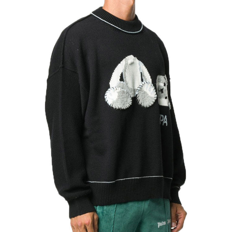 Palm Angels Ice Bear Sweater 'Black White' PMHE007E20KNI0011001