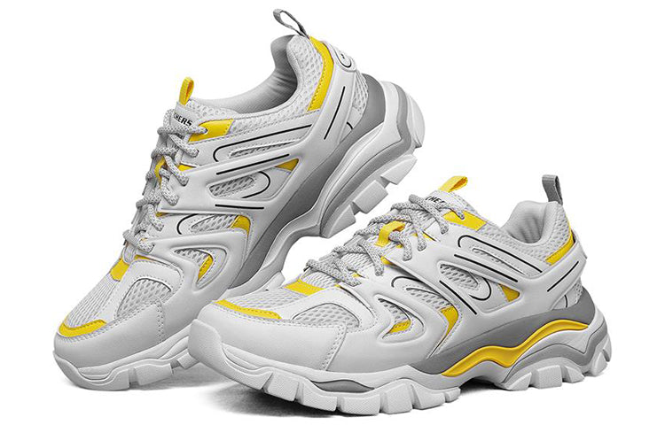 Skechers Stak-Ultra Low-Top Running Shoes Grey/Yellow 66255-WYL