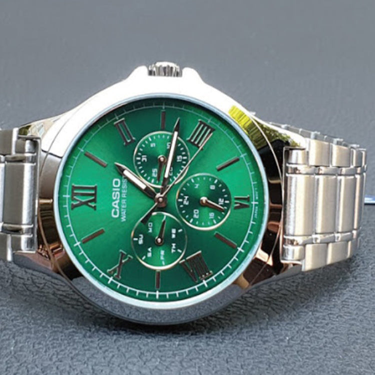 CASIO ENTICER Serieses Men's Quartz Waterproof Mens Green Analog MTP-V300D-3A