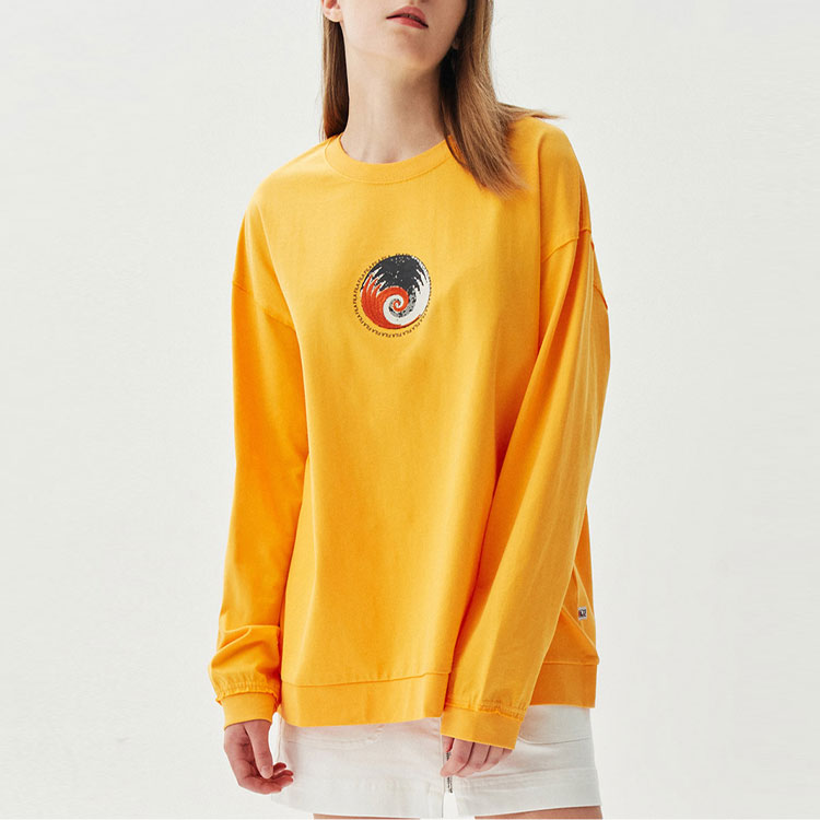 FILA Minimalistic Casual Knit Tops Couple Style Yellow F71U048205F-YE